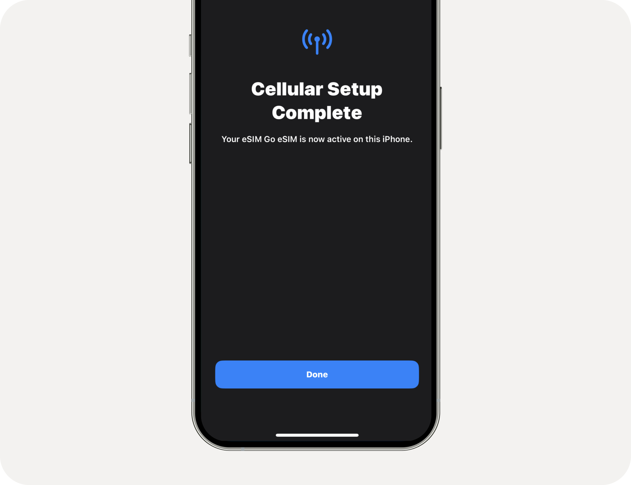 Finaliza la configuración y tu eSIM quedará instalada. - Ilustración de guía paso a paso